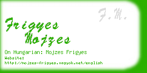 frigyes mojzes business card